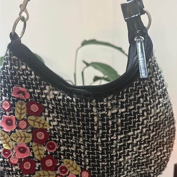 VINTAGE HOBO TWEED FLORAL DESIGN HANDBAG - Picture 3 of 5